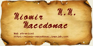 Miomir Macedonac vizit kartica